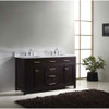 Virtu USA MD-2060-WMSQ-ES-NM Caroline 60" Double Bath Vanity in Espresso with Marble Top and Square Sink