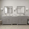 Virtu USA MD-2193-DWQSQ-CG-002 Caroline Parkway 93" Double Bath Vanity in Cashmere Grey with Dazzle White Top and Square Sink with Polished Chrome Faucet and Mirrors