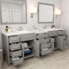 Virtu USA MD-2193-DWQSQ-CG-NM Caroline Parkway 93" Double Bath Vanity in Cashmere Grey with Dazzle White Top and Square Sink