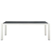 Modway Stance 90.5" Outdoor Patio Aluminum Dining Table EEI-3052-WHI-GRY White Gray