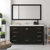 Virtu USA GS-50060-DWQSQ-ES Caroline Avenue 60" Single Bath Vanity in Espresso with Dazzle White Top and Square Sink with Mirror