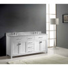 Virtu USA MD-2072-WMSQ-WH-NM Caroline 72" Double Bath Vanity in White with Marble Top and Square Sink