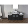 Virtu USA KS-70060-WM-ZG-001 Dior 60" Single Bath Vanity in Zebra Grey with Marble Top and Square Sink with Brushed Nickel Faucet and Mirror