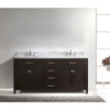 Virtu USA MD-2072-WMSQ-ES-NM Caroline 72" Double Bath Vanity in Espresso with Marble Top and Square Sink