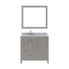 Virtu USA GS-50036-WMRO-CG-001 Caroline Avenue 36" Single Bath Vanity in Cashmere Grey with Marble Top and Round Sink with Brushed Nickel Faucet and Mirror