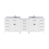 Virtu USA MD-2193-WMSQ-WH-NM Caroline Parkway 93" Double Bath Vanity in White with Marble Top and Square Sink
