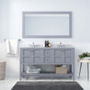 Virtu USA ED-30060-WMSQ-GR Winterfell 60" Double Bath Vanity in Grey with Marble Top and Square Sink with Mirror