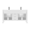 Virtu USA MD-499-S-WH-NM Ava 63" Double Bath Vanity in White with White Engineered Stone Top and Round Sink with Polished Chrome Faucet