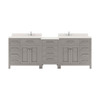Virtu USA MD-2193-DWQRO-CG-NM Caroline Parkway 93" Double Bath Vanity in Cashmere Grey with Dazzle White Top and Round Sink