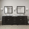 Virtu USA MD-2193-WMRO-ES-002 Caroline Parkway 93" Double Bath Vanity in Espresso with Marble Top and Round Sink with Polished Chrome Faucet and Mirrors