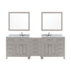Virtu USA MD-2193-WMSQ-CG Caroline Parkway 93" Double Bath Vanity in Cashmere Grey with Marble Top and Square Sink with Mirrors