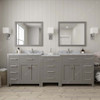 Virtu USA MD-2193-WMSQ-CG-001 Caroline Parkway 93" Double Bath Vanity in Cashmere Grey with Marble Top and Square Sink with Brushed Nickel Faucet and Mirrors