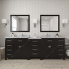 Virtu USA MD-2193-WMSQ-ES-001 Caroline Parkway 93" Double Bath Vanity in Espresso with Marble Top and Square Sink with Brushed Nickel Faucet and Mirrors