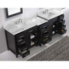 Virtu USA MD-2193-WMSQ-ES-001 Caroline Parkway 93" Double Bath Vanity in Espresso with Marble Top and Square Sink with Brushed Nickel Faucet and Mirrors