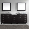 Virtu USA MD-2193-WMSQ-ES-001-NM Caroline Parkway 93" Double Bath Vanity in Espresso with Marble Top and Square Sink with Brushed Nickel Faucet