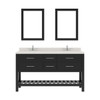 Virtu USA MD-2260-DWQRO-ES Caroline Estate 60" Double Bath Vanity in Espresso with Dazzle White Top and Round Sink with Mirrors