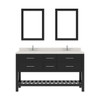 Virtu USA MD-2260-DWQSQ-ES-002 Caroline Estate 60" Double Bath Vanity in Espresso with Dazzle White Top and Square Sink with Polished Chrome Faucet and Mirrors