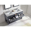 Virtu USA MD-2260-WMSQ-GR Caroline Estate 60" Double Bath Vanity in Grey with Marble Top and Square Sink with Mirrors