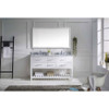 Virtu USA MD-2260-WMSQ-WH-011 Caroline Estate 60" Double Bath Vanity in White with Marble Top and Square Sink with Brushed Nickel Faucet and Mirror