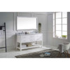 Virtu USA MD-2260-WMSQ-WH-011 Caroline Estate 60" Double Bath Vanity in White with Marble Top and Square Sink with Brushed Nickel Faucet and Mirror