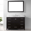 Virtu USA GS-50048-WMRO-ES-001 Caroline Avenue 48" Single Bath Vanity in Espresso with Marble Top and Round Sink with Brushed Nickel Faucet and Mirror