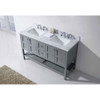 Virtu USA ED-30060-WMSQ-GR-NM Winterfell 60" Double Bath Vanity in Grey with Marble Top and Square Sink