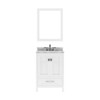 Virtu USA GS-50024-WMSQ-WH-002 Caroline Avenue 24" Single Bath Vanity in White with Marble Top and Square Sink with Polished Chrome Faucet and Mirror