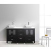 Virtu USA MD-4305-S-ES-NM Bradford 60" Double Bath Vanity in Espresso with White Engineered Stone Top and Square Sink with Polished Chrome Faucet