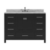 Virtu USA GS-50048-WMRO-ES-NM Caroline Avenue 48" Single Bath Vanity in Espresso with Marble Top and Round Sink