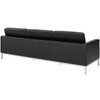 Modway Loft 3 Piece Leather Sofa Loveseat and Armchair Set EEI-3101-BLK-SET Black