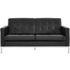 Modway Loft 3 Piece Leather Sofa Loveseat and Armchair Set EEI-3101-BLK-SET Black