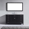 Virtu USA MS-2060-WMRO-ES Caroline 60" Single Bath Vanity in Espresso with Marble Top and Round Sink with Mirror