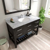 Virtu USA MS-2248-WMRO-ES-002 Caroline Estate 48" Single Bath Vanity in Espresso with Marble Top and Round Sink with Polished Chrome Faucet and Mirror