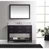 Virtu USA MS-2248-WMRO-ES-002 Caroline Estate 48" Single Bath Vanity in Espresso with Marble Top and Round Sink with Polished Chrome Faucet and Mirror