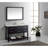 Virtu USA MS-2248-WMRO-ES-002 Caroline Estate 48" Single Bath Vanity in Espresso with Marble Top and Round Sink with Polished Chrome Faucet and Mirror