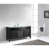 Virtu USA MS-5061-G-ES-001-NM Ava 61" Single Bath Vanity in Espresso with Aqua Tempered Glass Top and Round Sink with Brushed Nickel Faucet