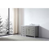 Virtu USA MS-2157R-WMSQ-CG-002-NM Caroline Parkway 57" Single Bath Vanity in Cashmere Grey with Marble Top and Square Sink with Polished Chrome Faucet