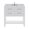 Virtu USA MS-2236-WMRO-WH-NM Caroline Estate 36" Single Bath Vanity in White with Marble Top and Round Sink