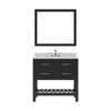 Virtu USA MS-2236-WMSQ-ES-002 Caroline Estate 36" Single Bath Vanity in Espresso with Marble Top and Square Sink with Polished Chrome Faucet and Mirror
