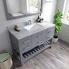 Virtu USA MS-2248-WMSQ-GR Caroline Estate 48" Single Bath Vanity in Grey with Marble Top and Square Sink with Mirror