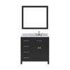 Virtu USA MS-2136L-WMRO-ES-002 Caroline Parkway 36" Single Bath Vanity in Espresso with Marble Top and Round Sink with Polished Chrome Faucet and Mirror