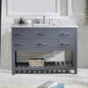 Virtu USA MS-2248-WMSQ-GR-NM Caroline Estate 48" Single Bath Vanity in Grey with Marble Top and Square Sink