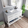 Virtu USA MS-2248-WMSQ-WH Caroline Estate 48" Single Bath Vanity in White with Marble Top and Square Sink with Mirror