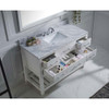 Virtu USA MS-2248-WMSQ-WH Caroline Estate 48" Single Bath Vanity in White with Marble Top and Square Sink with Mirror