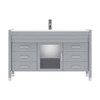 Virtu USA MS-5055-S-GR-NM Ava 55" Single Bath Vanity in Grey with White Engineered Stone Top and Round Sink with Polished Chrome Faucet