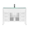 Virtu USA MS-509-G-WH-NM Ava 48" Single Bath Vanity in White with Aqua Tempered Glass Top and Round Sink with Polished Chrome Faucet