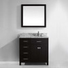 Virtu USA MS-2136L-WMRO-ES Caroline Parkway 36" Single Bath Vanity in Espresso with Marble Top and Round Sink with Mirror