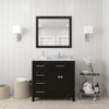 Virtu USA MS-2136L-WMRO-ES Caroline Parkway 36" Single Bath Vanity in Espresso with Marble Top and Round Sink with Mirror