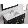 Virtu USA MS-2248-WMSQ-ES-002 Caroline Estate 48" Single Bath Vanity in Espresso with Marble Top and Square Sink with Polished Chrome Faucet and Mirror