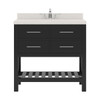 Virtu USA MS-2236-DWQSQ-ES-NM Caroline Estate 36" Single Bath Vanity in Espresso with Dazzle White Top and Square Sink